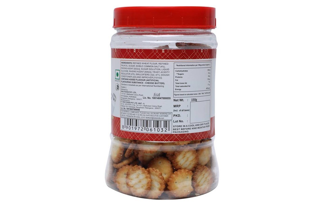 Dukes Nibbles Salted Baked Snack Biscuits   Jar  150 grams
